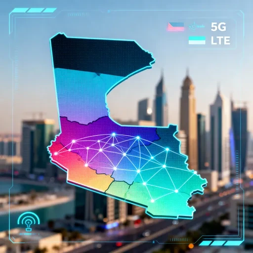 Kuwait coverage map showing network strength